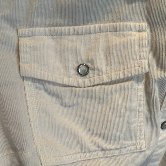 Banana Republic Button Down Cream Corduroy Shirt Size Small - Picture 5 of 8